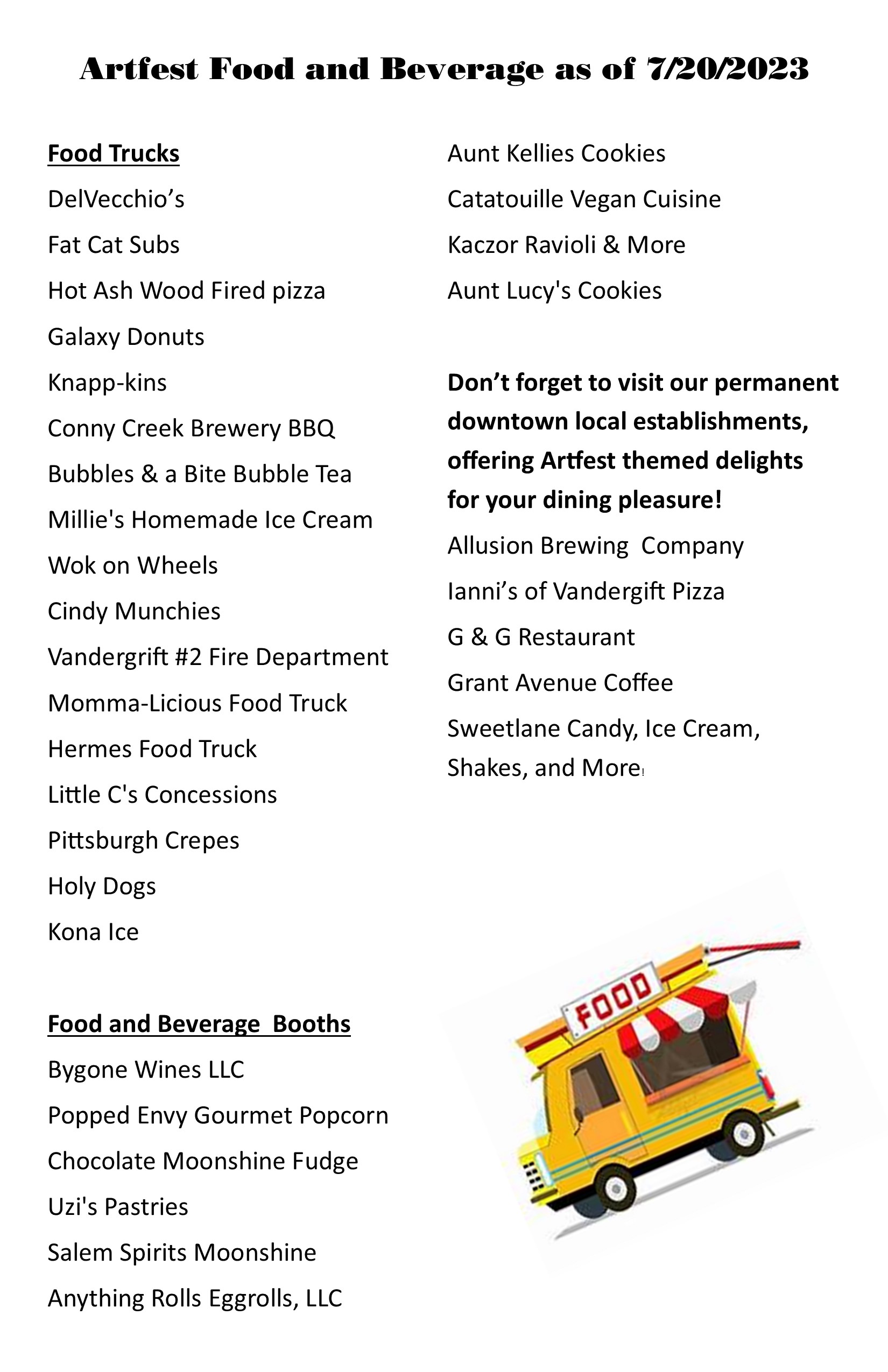 The Food Court Vandergrift Artfest